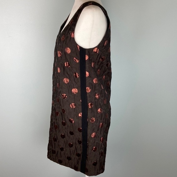 Marc by Marc Jacobs Polkadot A-Line Dress Shimmery Polka Dot Crinkle Fabric Sz 4 - Picture 3 of 14